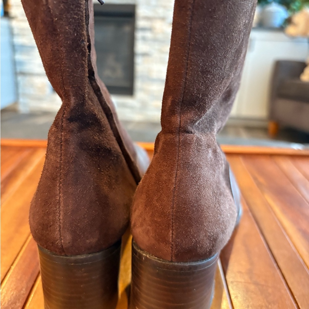 David Aaron Cats Paw Vtg Suede Leather Womens Brown Boots 8 1/2 Hand Made Spain - Picture 4 of 7